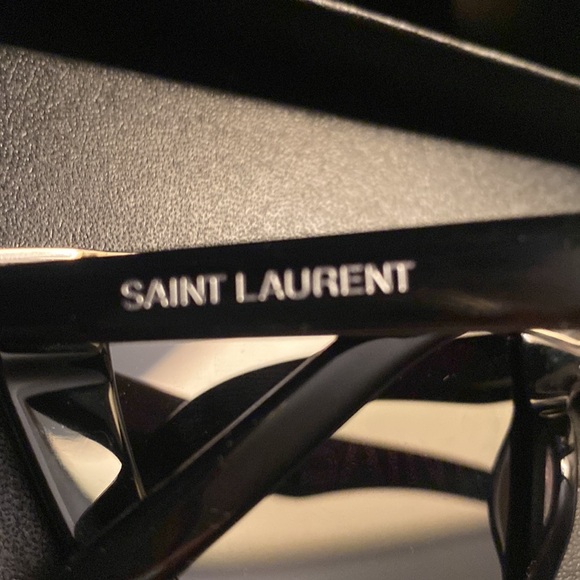 Saint Laurent SL570 001 Black Silver Cat Eye Women Sunglasses - Picture 8 of 9